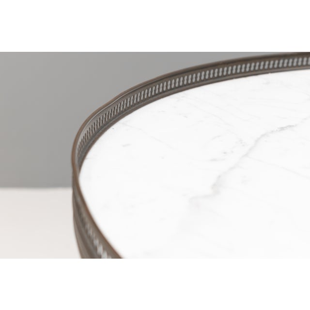 Brown Vintage Table with Marble Top, 1920s For Sale - Image 8 of 12