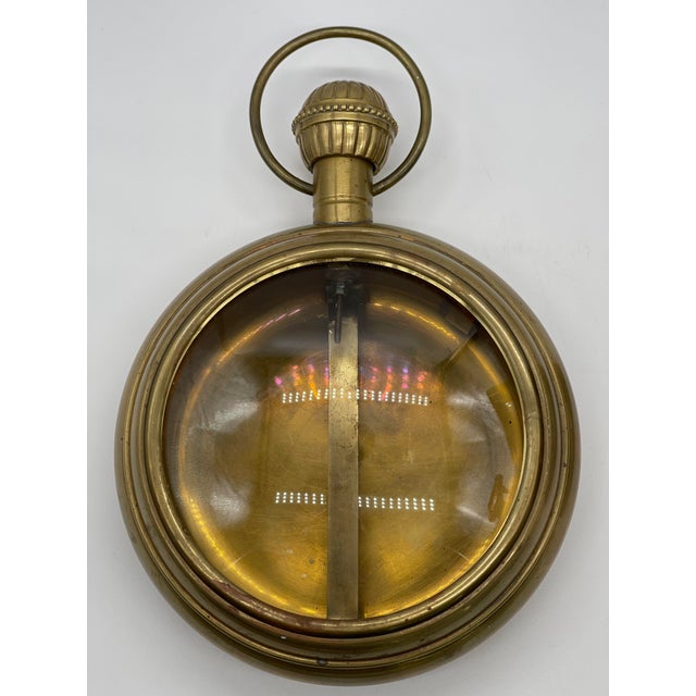 Mid 20th Century Vintage Heavy Brass Table Top Pocket Watch Frame For Sale - Image 6 of 9