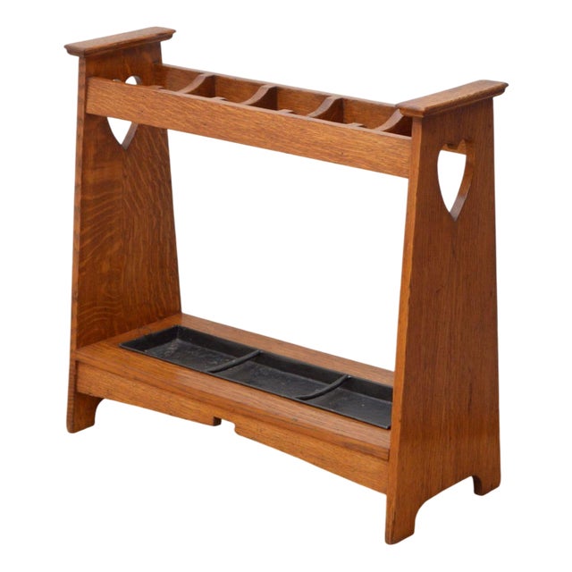 Arts and Crafts Umbrella Stand in Oak, 1890s For Sale