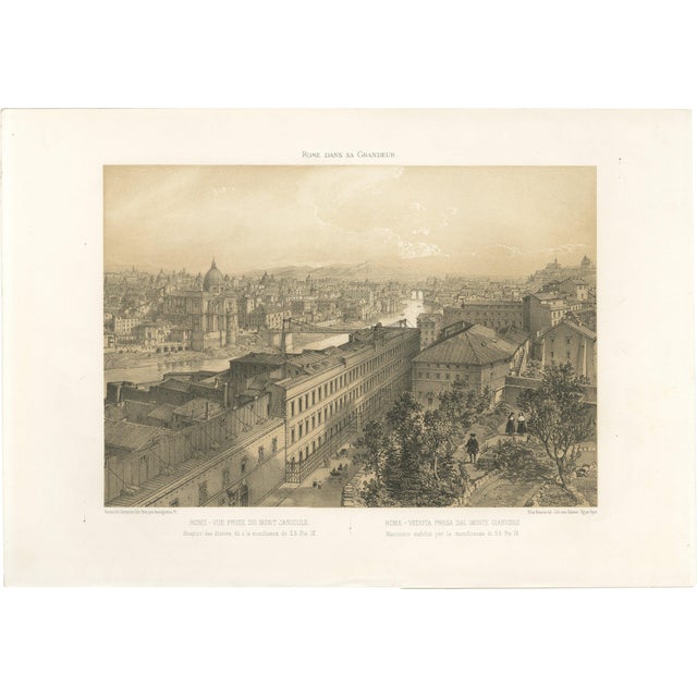 Rome Panorama from Monte Gianicolo, 1869, Paper For Sale