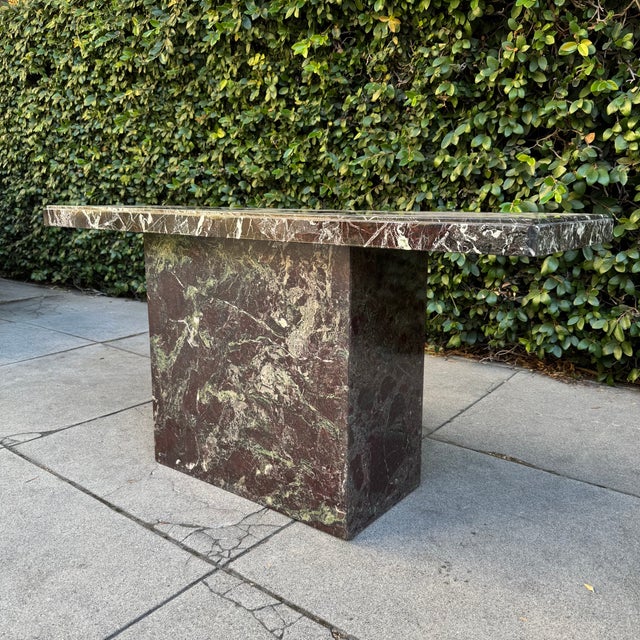 Red 1980s Postmodern Rosso Levanto Marble Console Table For Sale - Image 8 of 15