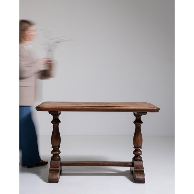 French Country Oak Side Table in Original Patina, Antique, France, 19th Century For Sale - Image 3 of 12