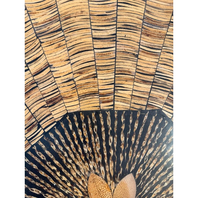 Postmodern Large 20.5" Vintage Octagonal Basket-Illusion Inlay Platter & Wall Art For Sale - Image 3 of 10