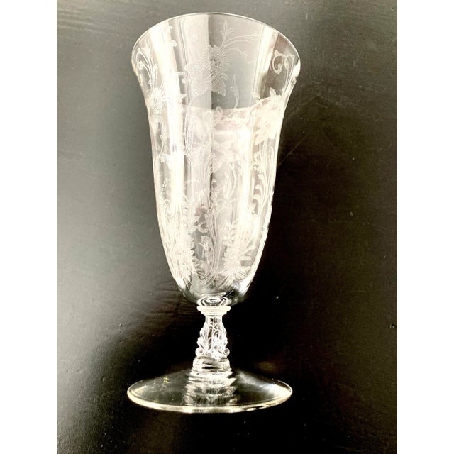 American Antique Organic Vine Etched Water Glasses Delicate - a Pair For Sale - Image 3 of 5