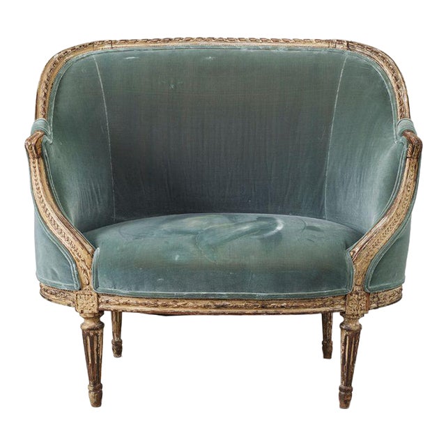 Mid 19th Century Louis XVI Style Grey-Lacquered Beechwood Marquis For Sale