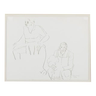 Graça Morais, Figures, 1980s, Ink on Paper For Sale