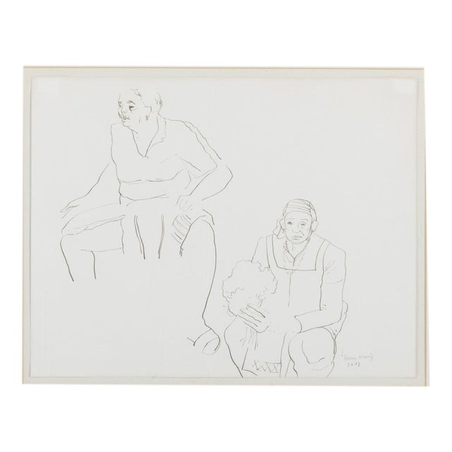 Graça Morais, Figures, 1980s, Ink on Paper For Sale