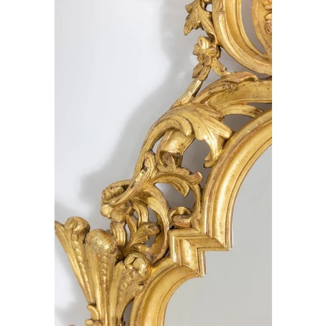 Regency Style Mirror in Carved and Gilded Wood, 1950s For Sale - Image 6 of 7