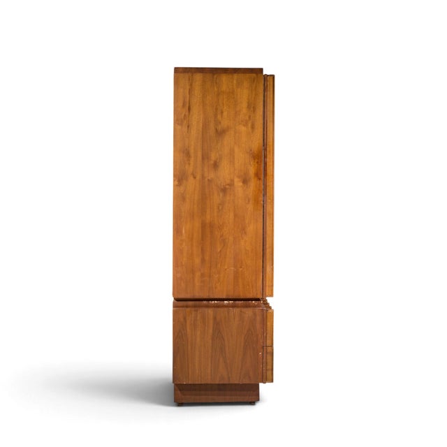 Tobago Brutalist Mid Century Walnut Armoire Dresser For Sale - Image 4 of 9