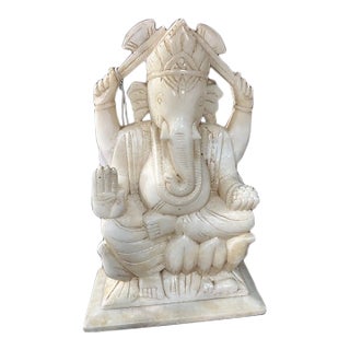 Vintage Indian Marble Ganesh Statue For Sale