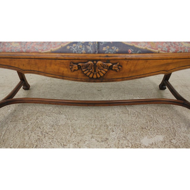 English Queen Anne Walnut Double Back Settee For Sale - Image 10 of 13