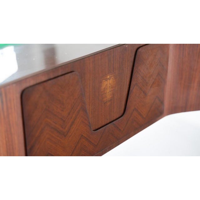 Mid-Century Modern Vittorio Dassi Desk, Wood and Glass, 1950s For Sale - Image 10 of 18