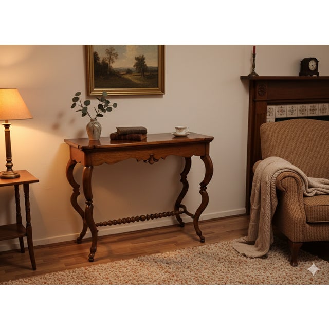 Italian Console Table in Walnut, Mid-19th Century For Sale - Image 3 of 18