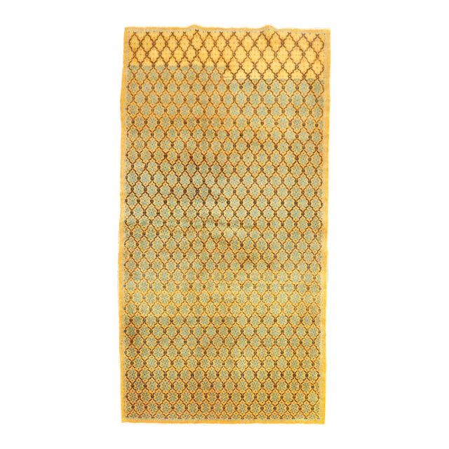 Saffron Yellow Mid 20th Century Turkish Rug - 4'3" x 7'5" For Sale