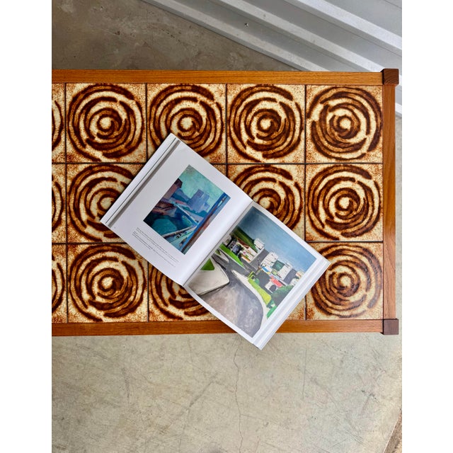 Brown Vintage Teak and Tile Coffee Table For Sale - Image 8 of 9