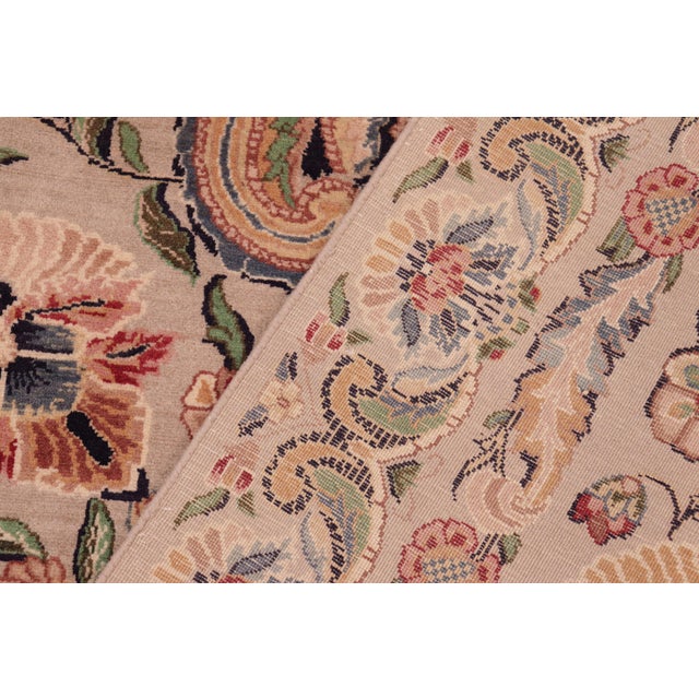 Textile One of a Kind Floral Pak-Persian Gray/Tan Wool Rug - 8'1'' X 10'4'' For Sale - Image 7 of 9