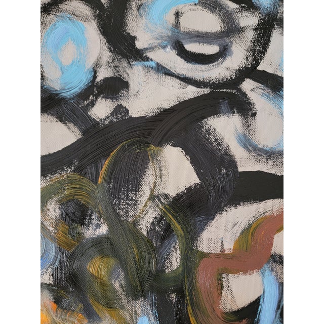 Ancient Graffiti, Large Abstract Expressionist Oil Painting by Alexandra Swistak For Sale - Image 11 of 11