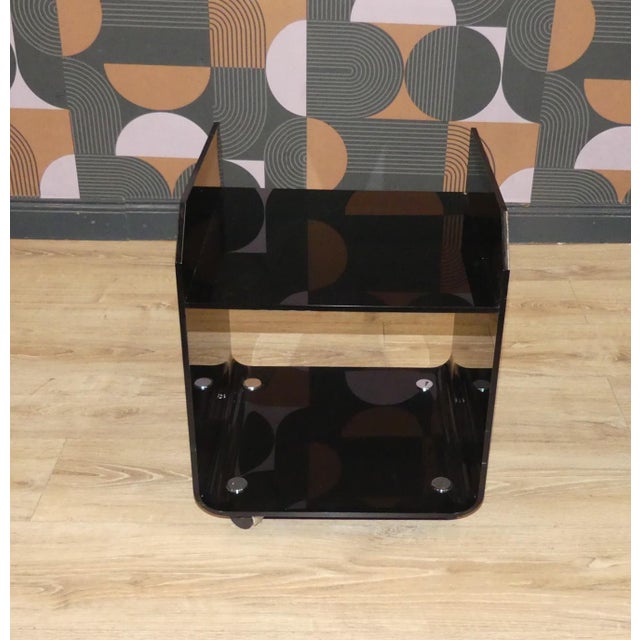 Bedside Tables in Black Acrylic Glass, 1970s, Set of 2 For Sale - Image 11 of 18