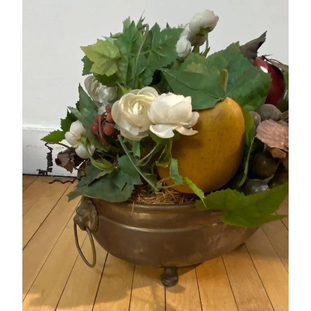 Vintage Cachepot Planter by Jsf Imports With Faux Bouquet For Sale In New York - Image 6 of 13