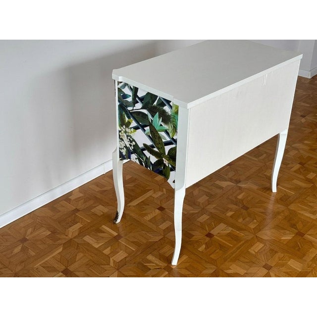 Stone Gustavian Commode with Wallpaper from Christian Lacroix, 1950s For Sale - Image 7 of 10