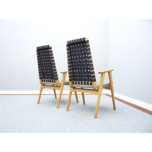 Mid-Century Modern Set of Mid-Century Armchairs in the style of Jens Risom, 1950s For Sale - Image 3 of 15