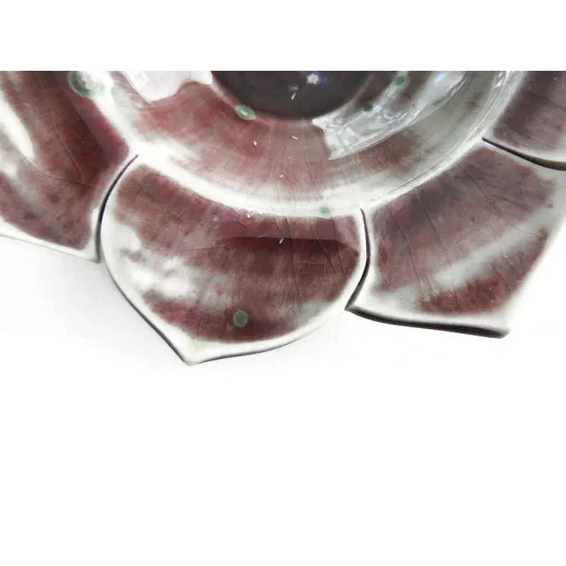1980s 1980s Artisan Pottery Small Lotus Trinket Dish For Sale - Image 5 of 8