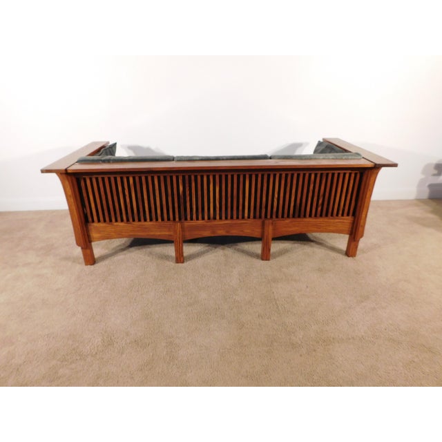 Kimball Vintage Kimball Furniture Antique Style Mission Prairie Arts & Crafts Oak Sofa For Sale - Image 4 of 18