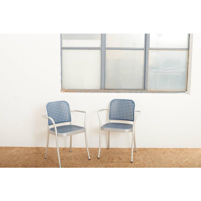 Silver Chair with Aluminum Frame by Vico Magistretti, 1989 For Sale - Image 11 of 12