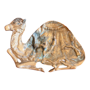 Vintage Solid Brass Camel Dish / Change Tray