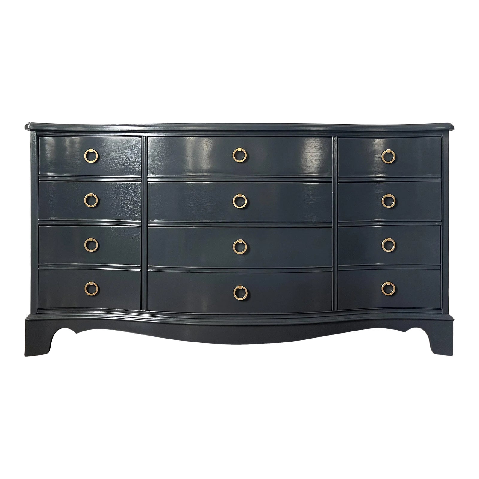 1950s Vintage Mahogany Dresser, Bedroom Furniture, Navy Lacquer Gloss ...