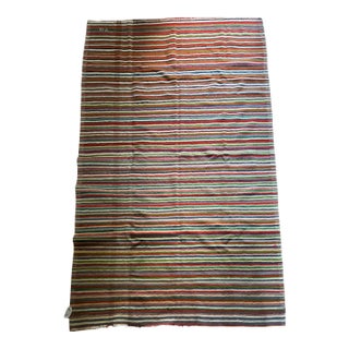 Vintage Striped Kilim | Modern Anatolian Flatweave| 6'x10' For Sale