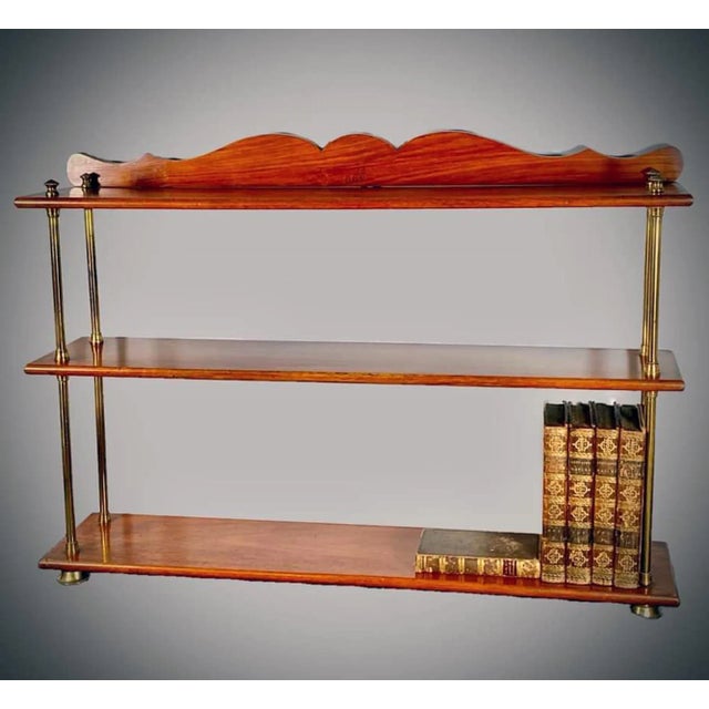 Brown Victorian Teak and Brass Campaign Bookshelves, Army & Navy Store, "The Portable Library" Circa 1885 For Sale - Image 8 of 8