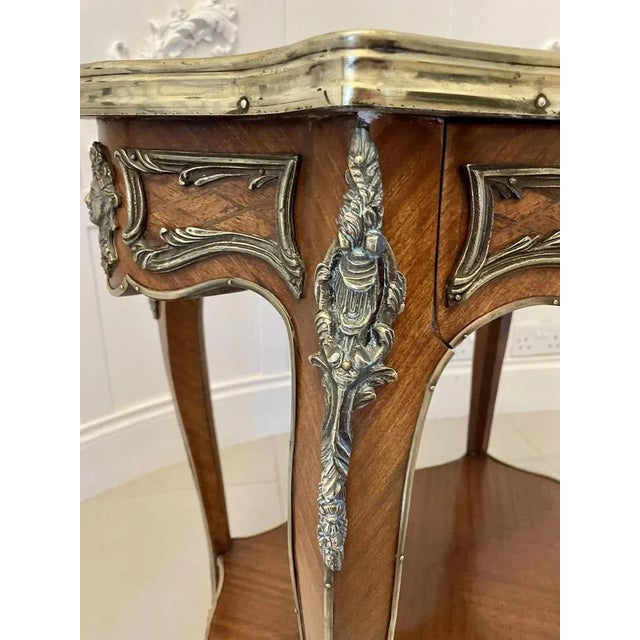 Wood Antique Victorian French Kingwood & Ormolu Mounted Freestanding Centre Table For Sale - Image 7 of 13