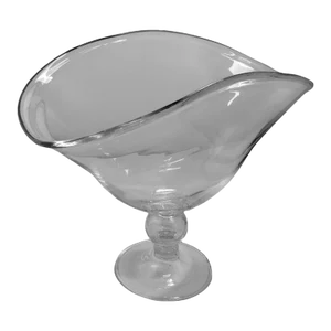1980s Art Deco Italian Crystal Table Centerpiece Bowl