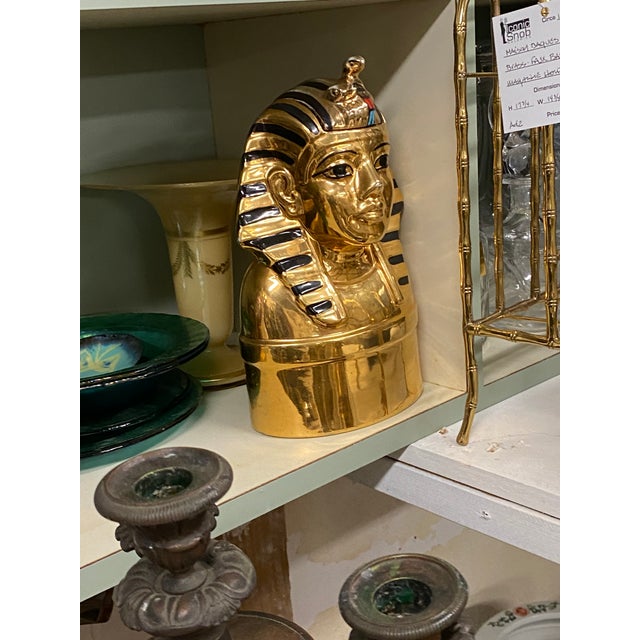 Iconic 1970s Tutankhamun Italian Ceramic Decanter Please note that the cork is missing - see next to last image
