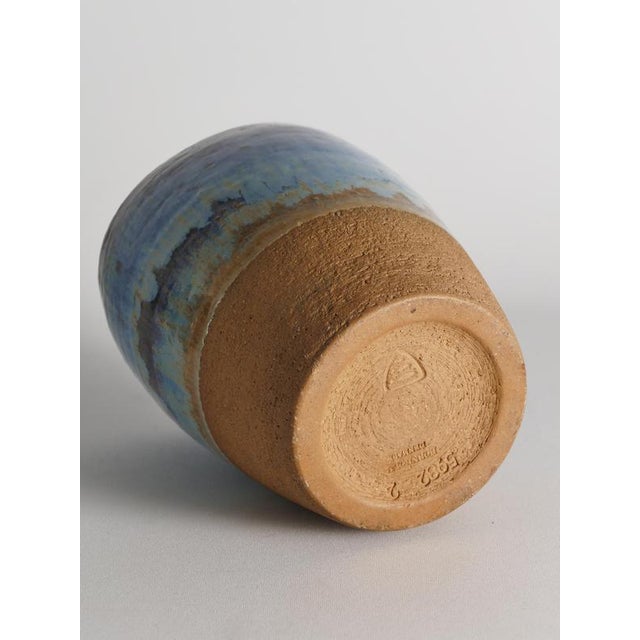 Blue Blue Glazed Studio Pottery Vase by Michael Andersen & Son for Bornholm, Denmark, 1960s For Sale - Image 8 of 13