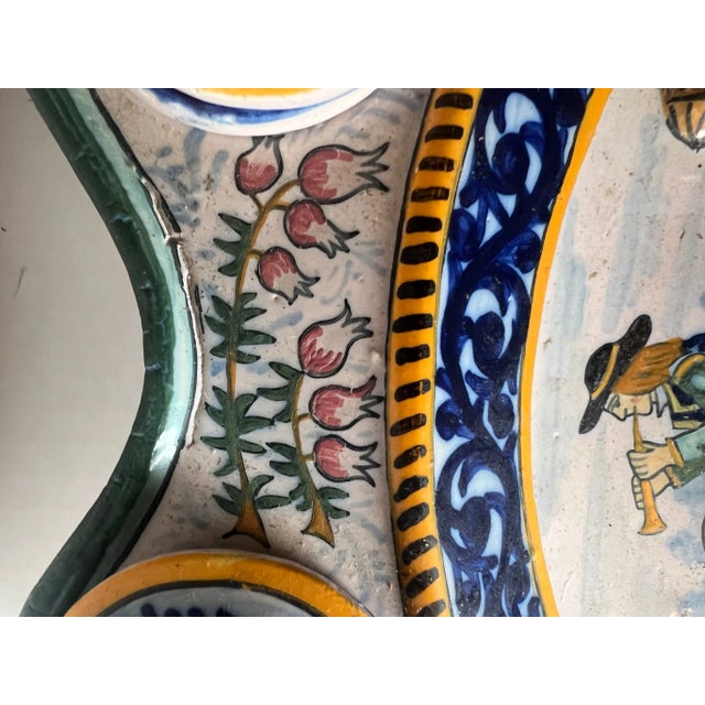 Stunning Antique Quimper French Faience Inkwell Tray For Sale In Houston - Image 6 of 11