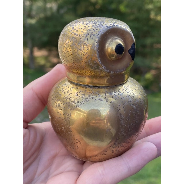 Rare Antique Art Deco Japanese Noritake Porcelain Figural Owl Inkwell Gilt For Sale - Image 6 of 12