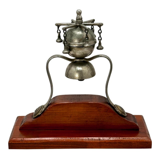 Unusual Antique American Victorian Small Size Childs Pony Snow Sleigh Bells on Custom Made Wood Display Stand For Sale