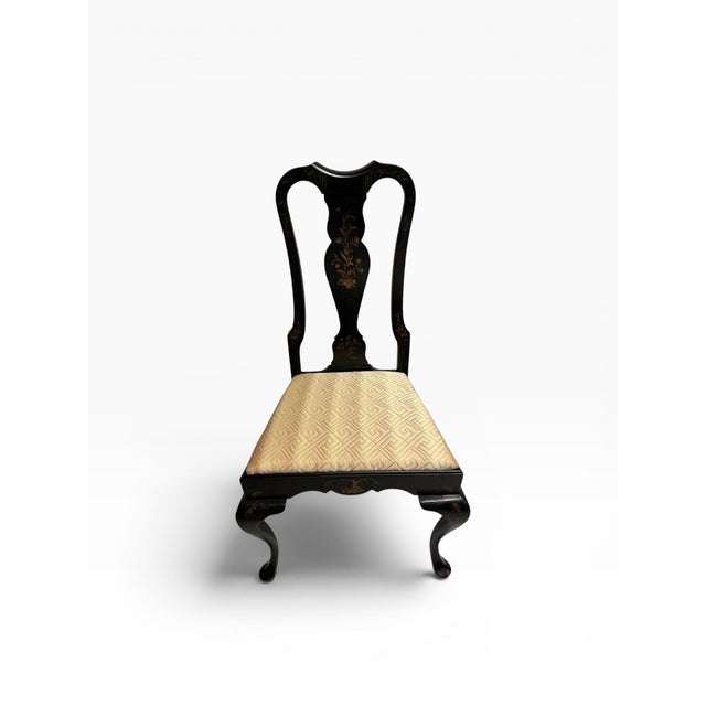 1980s 1980s Set of Six Chinoiserie Queen Anne Style Dining Chairs – Attributed to Drexel For Sale - Image 5 of 12