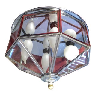 1960's 4 Bulb Chrome Cieling/Flush Mount Light Fixture For Sale
