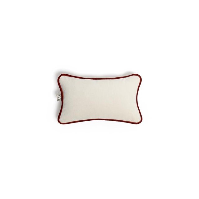 Contemporary The Gift Micro Cushion in White Velvet with Brick Piping by Lorenza Briola for Lo Decor For Sale - Image 3 of 5