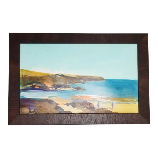 1980s Coastal Scene Painting, Framed For Sale