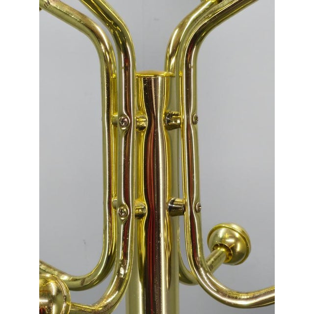Italian Brass-Plated Coat Rack with Marble Base, 1970s For Sale - Image 10 of 14