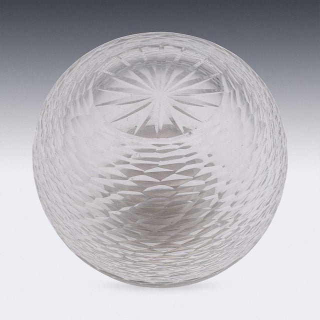 Antique Silver Mounted Glass Match Striker by Asprey, London, 1907 For Sale - Image 4 of 9