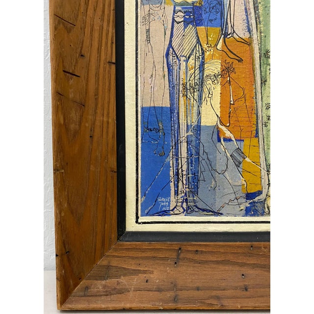 Robert Tosa Mid Century Modern Abstract Portraits C.1952 For Sale - Image 4 of 12
