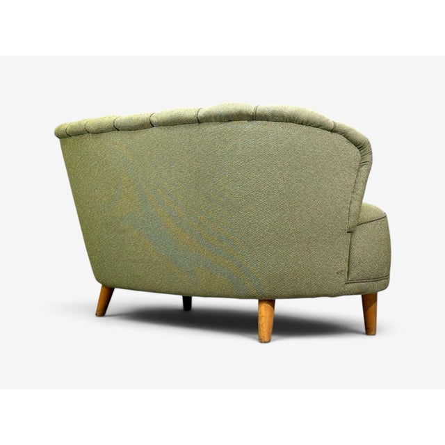 Asko, Sofa, Green Fabric, Lacquered Wood, Finland, 1950s For Sale - Image 10 of 10