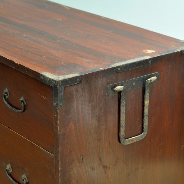 Wood Japanese Tansu Chest of Drawers, 1890s For Sale - Image 7 of 12