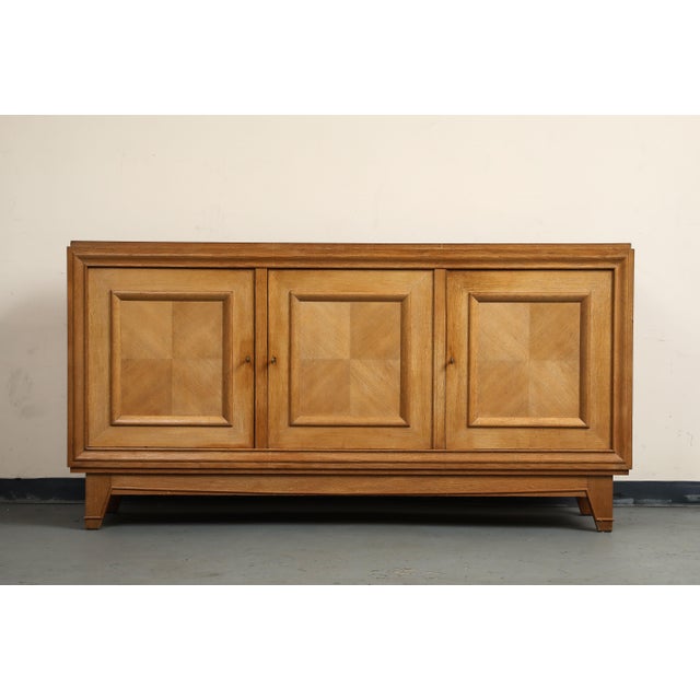 1940s French Art Deco Oak Sideboard, Three-Door Design, Sturdy Storage For Sale - Image 17 of 17
