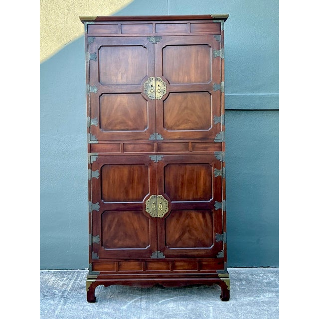 Vintage Henredon Asian Brass Detail Cabinet For Sale - Image 11 of 12